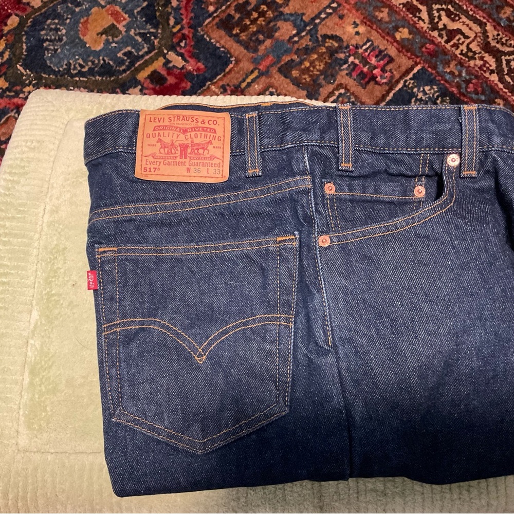 Levi's Blue 517 Boot Cut Jeans Indigo Wash NWOT 36x33